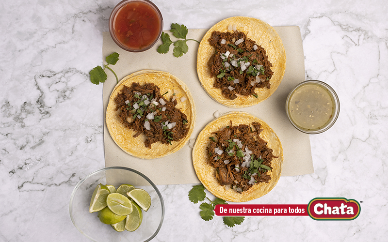 Recetas fáciles de tacos de chilorio, elaborados con productos chata, sabor en cada mordida