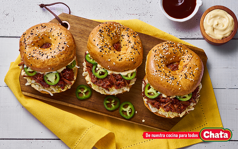 CHATA - Bagel de pulled pork